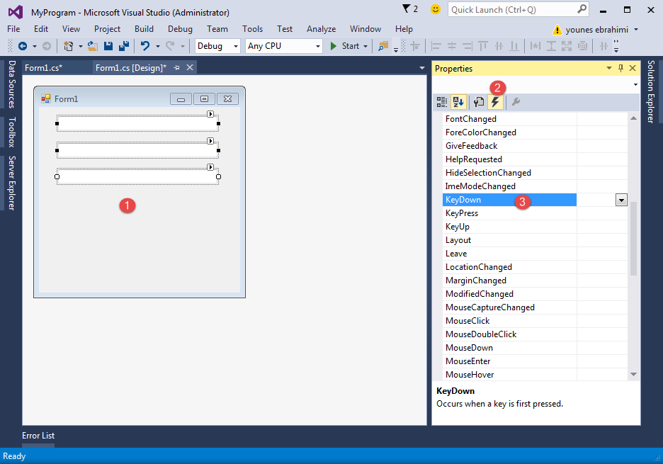آموزش برنامه نویسی استفاده از enter بجای tab در سی شارپ