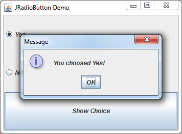 آموزش برنامه نویسی کنترل JRadioButton در swing و جاوا